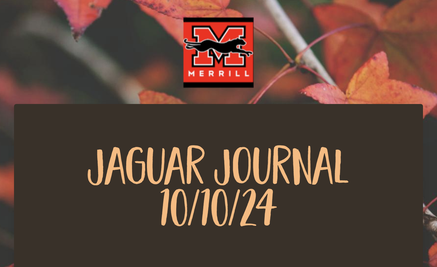 Jaguar Journal 10/10/2024