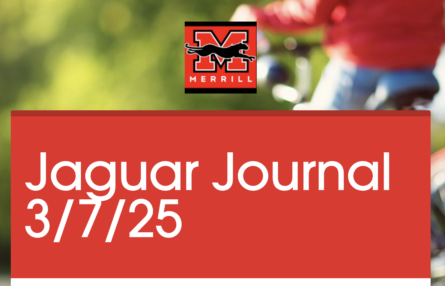 Jaguar Journal 3/7/25